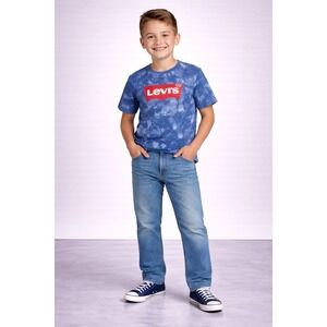 Levi's Boys Tie-Dye Logo Graphic T-Shirt Blue Short Sleeve‎ Size L